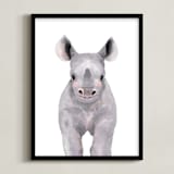 "Baby Animal Rhinoceros" - Art Print in violet haze by Cass Loh - Framed