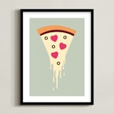 "I Love Pizza" - Art Print in Stormy Sky by Katie Zimpel - Framed