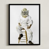 "The Bees Knees" - Art Print in White Bumble Bee by Theresa Bear - Framed