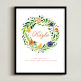 "Painted Wreath" - Personalized Art Print in Poppy by Ariel Rutland - Framed