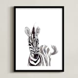 "Baby Animal Friends: Zebra" - Art Print in Zebra Black by Jieun K Rasband - Framed