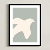 "Summer Dove" - Art Print in Sky Gray Blue by Coit Creative - Framed