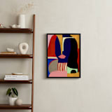 "GIrl in Blues" - Art Print in Cobalt by cyrille gulassa - In a Room
