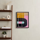 "Lines and Paths" - Art Print in Amaranth Pink by Deborah Velasquez - In a Room