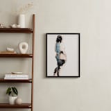 "Into the Distance" - Art Print in Aqua by Linda Mucha Karns - In a Room