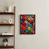 "Abstract Felted Wool I" - Art Print in Multi Golden by A MAZ Design - In a Room