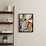 "Leaves and Flowers" - Art Print in Beige by Angel Estevez - In a Room