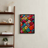 "Abstract Felted Wool II" - Art Print in Multi Golden by A MAZ Design - In a Room