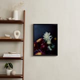 "Dark Fall Flowers" - Art Print in dark denim by Katie Buckman - In a Room