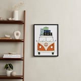 "The Peace Van on the Road" - Art Print in Orange by Alston Foster - In a Room