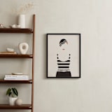 "Striped Suit" - Art Print in charcoal by Faith Harlow - In a Room