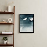 "Mist Rises Over the Water" - Art Print in Indigo Blue by Renee Anne Bouffard-McManus - In a Room