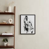 "Drawing 469 - Draped Figure" - Art Print in Bottom of Well Black by Derek overfield - In a Room