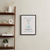 "Ahoy Matey" - Personalized Art Print in Light Aqua by Shari Margolin - In a Room