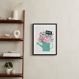 "Little Gardener" - Personalized Art Print in Aqua by Karidy Walker - In a Room