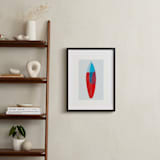 "Colorful Surfboard" - Art Print in Blue Ocean by Carmen Guedez - In a Room