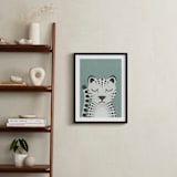 "Snow Leopard" - Art Print in Duck Egg by 2birdstone - In a Room