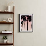 "Palm trees & pink skies" - Art Print in Blush Sky by Dawn Smith - In a Room