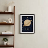 "Solar System VII (Saturn)" - Art Print in Night by Elly - In a Room