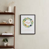 "Painted Wreath" - Personalized Art Print in Poppy by Ariel Rutland - In a Room