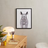 "Baby Animal Rhinoceros" - Art Print in violet haze by Cass Loh - In a Room