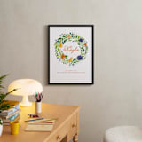 "Painted Wreath" - Personalized Art Print in Poppy by Ariel Rutland - In a Room