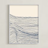 "Rolling Waves II" - Art Print in Deep Ocean by Jayne Alfieri - Framed