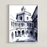 "Theater of space" - Art Print in Shadow Blue by Cailin Nikel-Zueger - Framed