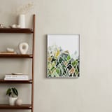 "Landscape of Triangles and Dots" - Art Print in Forest Green by Yao Cheng Design - In a Room