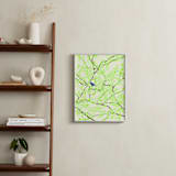 "Plum tree with Birds in Spring" - Art Print in Green Blossoms by Jorey Hurley - In a Room