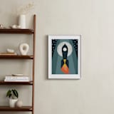 "Rocket to the Moon" - Art Print in Midnight Blue by Morgan Kendall - In a Room