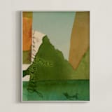 "Aqua Hills I" - Art Print in Jade by Morgan Kendall - Framed
