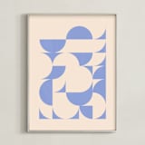 "Around Town" - Art Print in Periwinkle by Beth Vassalo - Framed