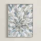 "Muted Lotus" - Art Print in Slate Blue by Corrina Reid - Framed