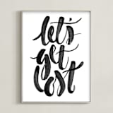 "Let's Get Lost" - Art Print in Painted Black by Sam Dubeau - Framed