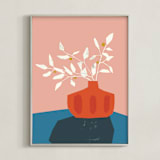 "Mid Century Vase" - Art Print in Bubble Gum by Morgan Kendall - Framed