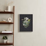 "Night Mint Blossom" - Art Print in velvet black by Jenny Brown - In a Room