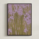 "Iris Garden" - Art Print in Dusty Lavender by Britt Friesell - Framed Canvas
