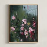 "Dancing in the Green" - Art Print in Green by Mary Ketch - Framed Canvas