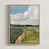 "Golden Hour" - Art Print in Olive by Lindsay Megahed - Framed Canvas