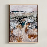 "A Silent Stroll" - Art Print in Rust by Sarah Fitzgerald - Framed Canvas