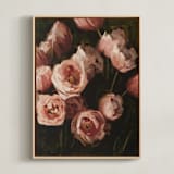 "Tiptoe Through the Tulips" - Art Print in Raspberry Tulip by Rachel Nelson - Framed Canvas