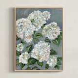 "Full Bloom" - Art Print in Neutral by Sarah Hall - Framed Canvas