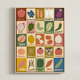 "Edible ABCs" - Art Print in Colorful by Sierra Lee - Framed Canvas