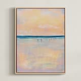 "Beach Sunset" - Art Print in Peach by Lindsay Megahed - Framed Canvas
