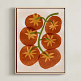 "Tilly's Tomatoes" - Art Print in Tomato Red by Sierra Lee - Framed Canvas