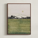 "Quiet Horizon" - Art Print in Golden Sage by Alisa Galitsyna - Framed Canvas