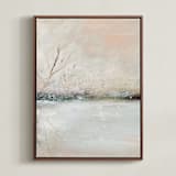 "Winter Walk 1" - Art Print in Peach by Lindsay Megahed - Framed Canvas