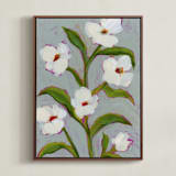 "Floral Abstract in Icy Blue" - Art Print in Sky Blue by Katie Mulder - Framed Canvas