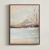 "Winter Walk 2" - Art Print in Peach by Lindsay Megahed - Framed Canvas